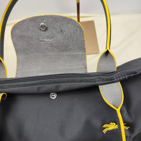 NWT Longchamp Le Pliage Original Large Shoulder Nylon Bag Tote IN Drak grey - Picture 5 of 15